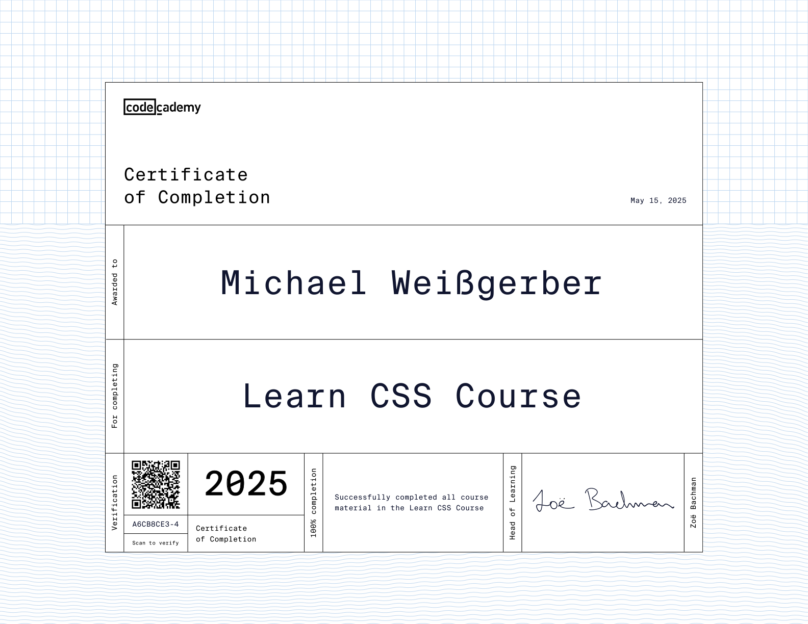 CSS Zertifikat